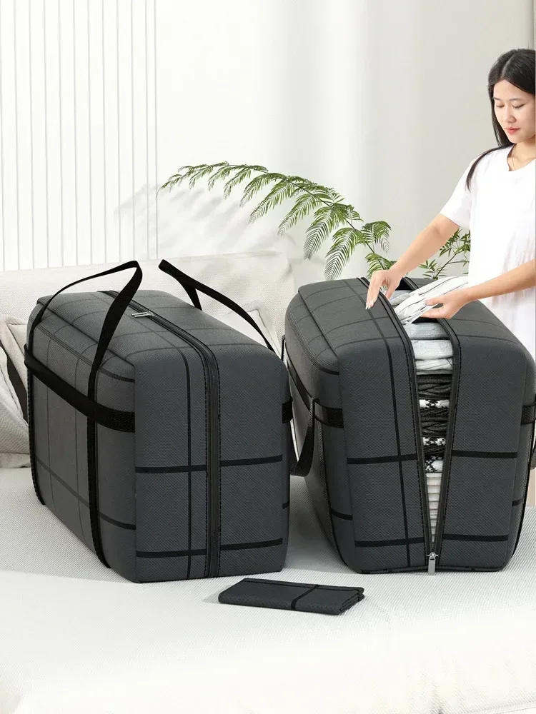 sac de rangement de vêtements pliant portable de grande capacité, sac polochon à main, sac rembourré à double fermeture éclair, organisateur de garde-robe, sac mobile