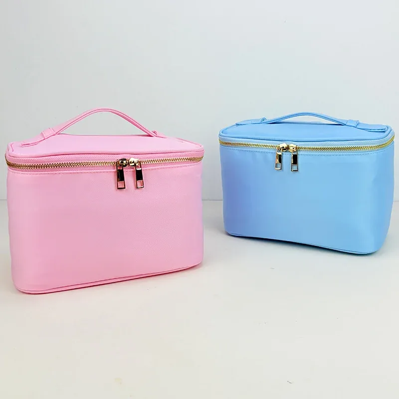 nouvelle trousse de maquillage portable en nylon imperméable 2025, sac de toilette de voyage, trousse de maquillage grande capacité, mini valise de voyage portable di