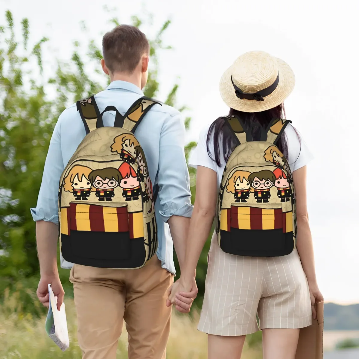 sac à dos magique h-hp-p harry potter pour hommes, femmes, étudiants, sac à dos de travail, sac à bandoulière pour l'université, durable