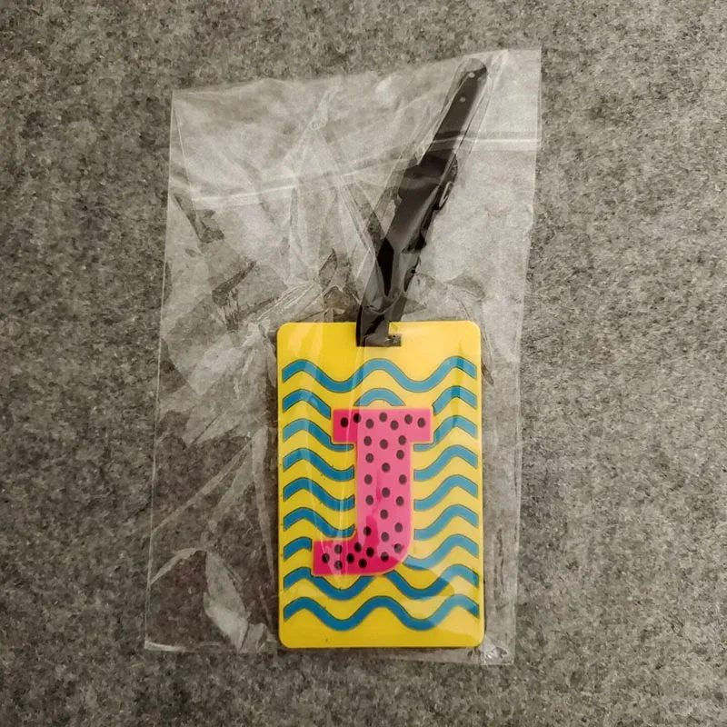étiquette d'accessoires de voyage pour bagages, 26 lettres mignonnes, en gel de silice, support d'identification pour valise, étiquette d'embarquement pour bagages, portable, nouveauté