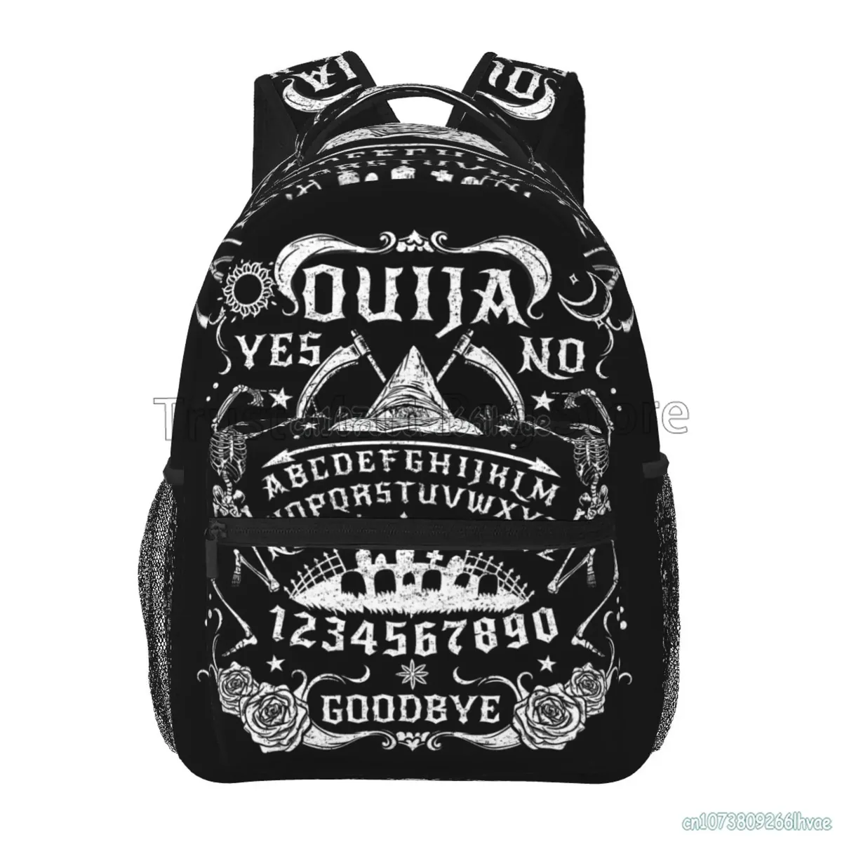 noir sorcière crâne lune divination sacs à dos école livre sacs étanche étudiant sac à dos pour ordinateur portable décontracté voyage sport sacs à dos