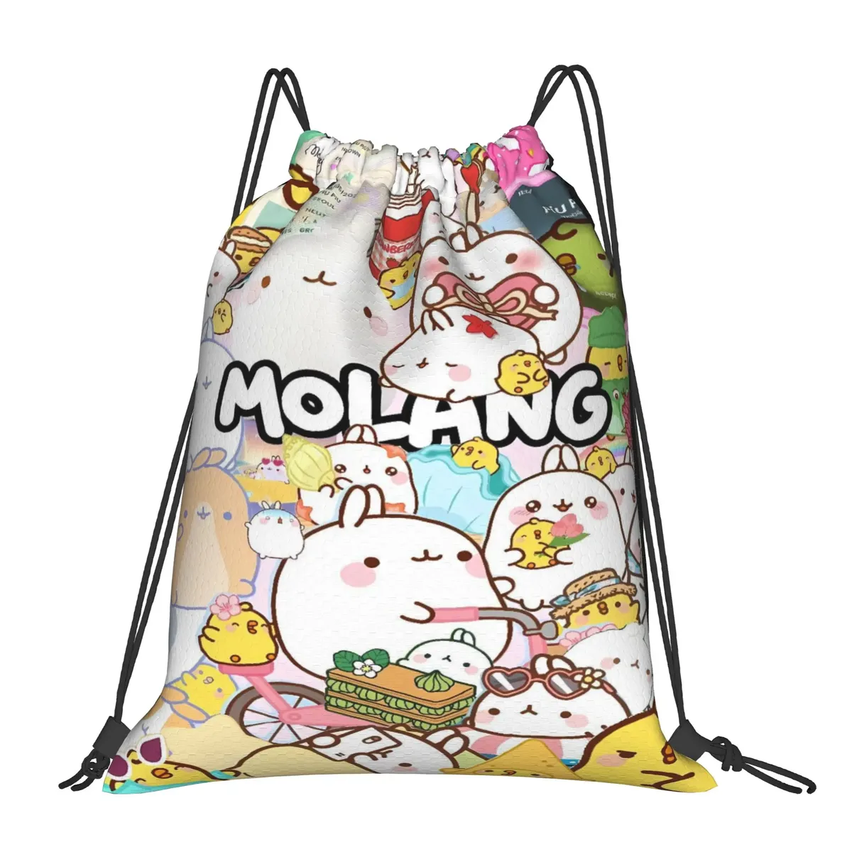 sac à cordon de serrage molang cartoon, sac à dos vintage résistant à l'eau, sac de sport pour femmes