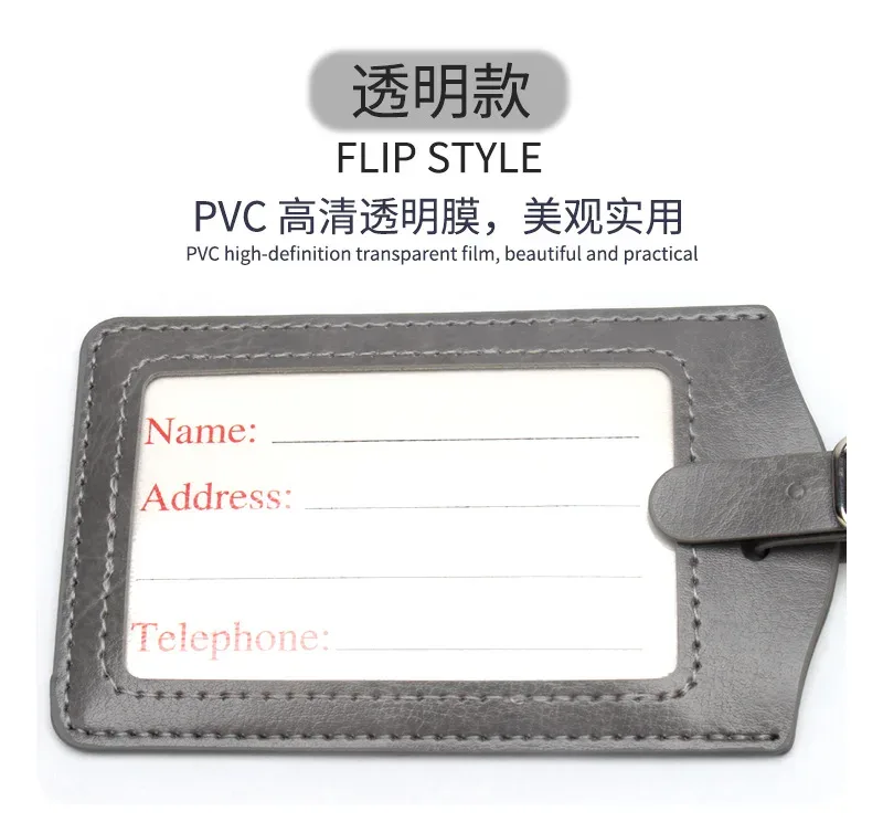 étiquette de bagage créative en cuir épais pour carte d'embarquement d'avion, étiquette de bagage pour valise de voyage, étiquette de bagage mignonne, étiquette nominative et d'adresse
