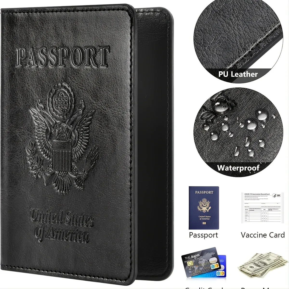 Porte-passeport, portefeuille, accessoires de voyage essentiels, blocage RFID, étui à cartes en cuir, incontournables pour les voyages internationaux, accessoires de voyage