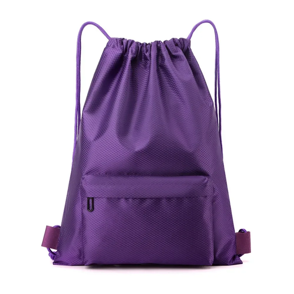 sac de sport à cordon de serrage de couleur unie, sac de fitness étanche de grande capacité, bretelles réglables, sac à dos d'entraînement à séchage rapide, unisexe