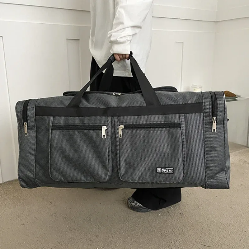 sac polochon de voyage en nylon pour femmes et hommes, sac à bagages à main, fourre-tout de grande capacité pour week-end, sac de sport, pochettes de nuit