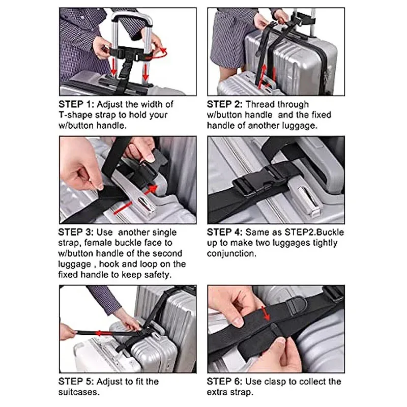 sangles de bagages réglables noires pour rêves de voyage, accessoires pour allergiques