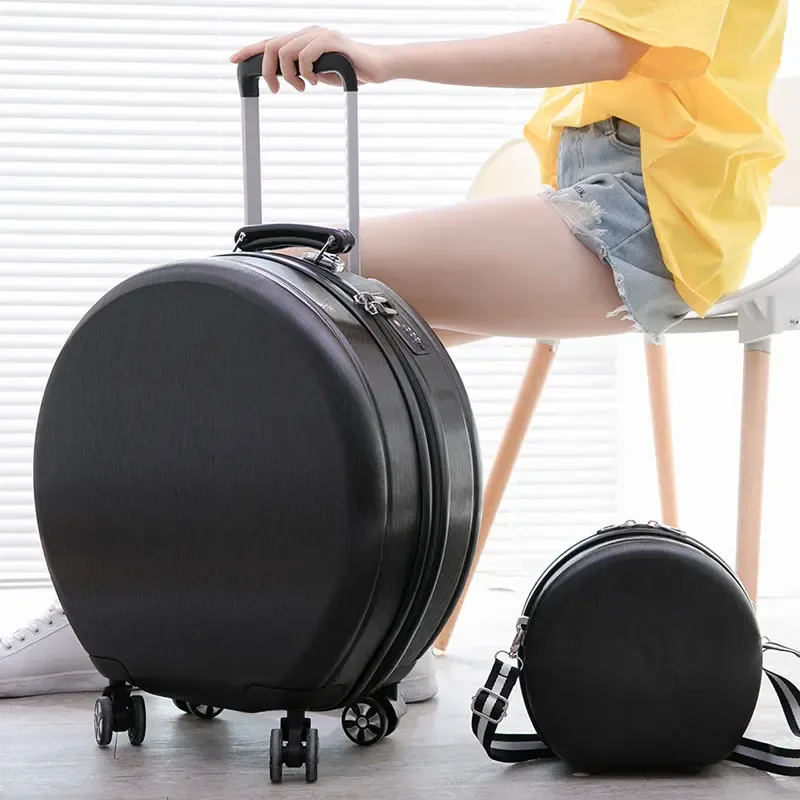 2025 nouvelle valise femme 18 pouces étui de maquillage à main bagage rond roue universelle valise ensemble petit sac de voyage 18 pouces