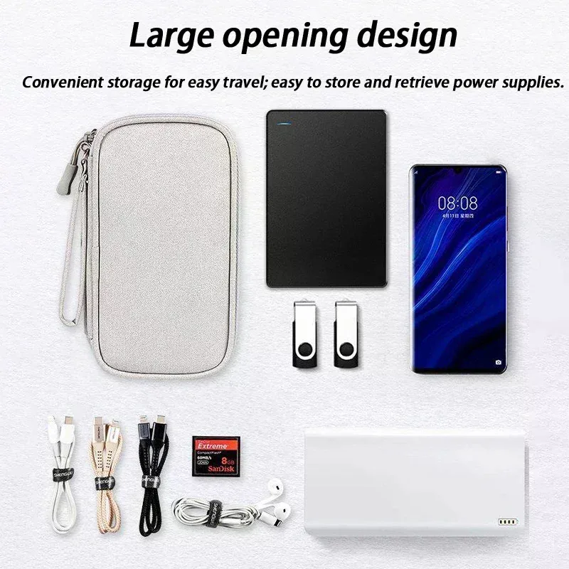 sac de rangement pour câbles usb, sac de rangement portable multifonctionnel pour chargeur et téléphone portable