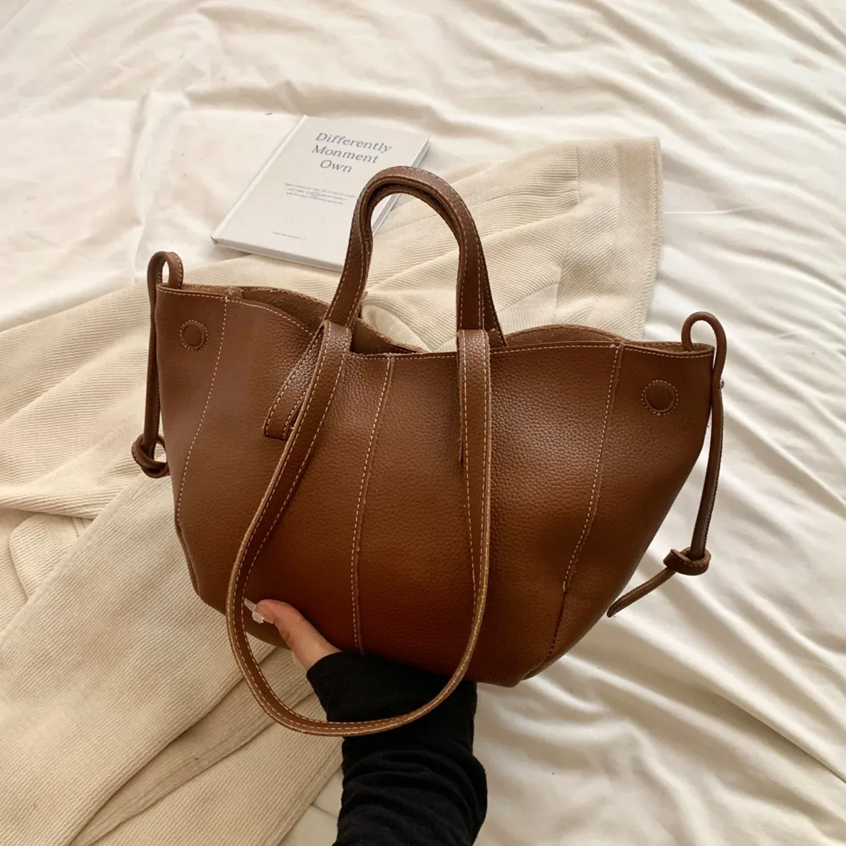 sac à dos grande capacité en cuir pour femme, sac à main de luxe pour le quotidien, sac de shopping, sac de voyage, sac fourre-tout imperméable et tendance