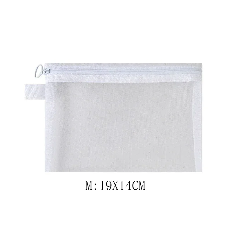 grande trousse de toilette zippée pour femme, noire, blanche, grise, organiseur de maquillage, pochette transparente en maille, sac de voyage pour maquillage