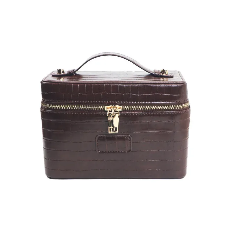 nouvelle trousse de voyage portable en cuir pu grande capacité pour femmes, trousse de maquillage et cosmétiques personnalisable avec logo