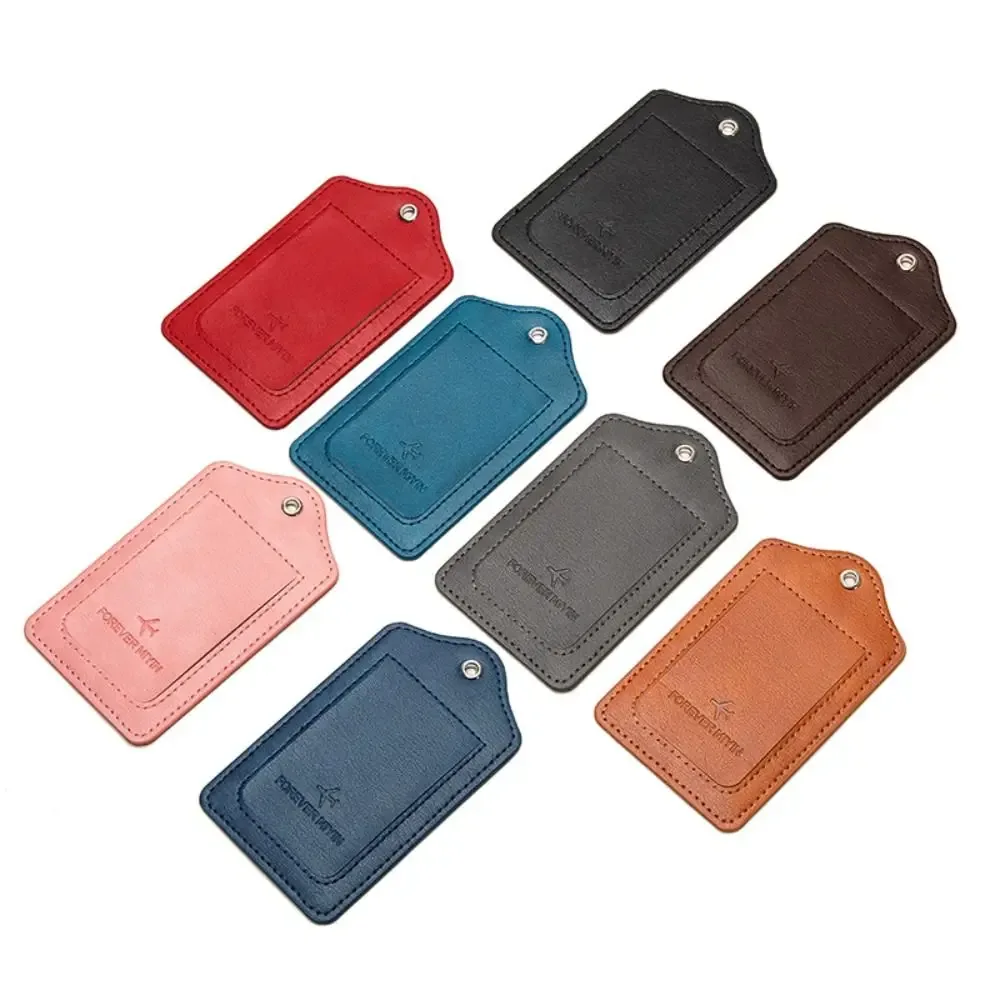 étiquettes de bagage en cuir avec boucle de câble métallique anti-perte, couverture de protection de la vie privée, étiquette de bagage polyvalente, passe d'embarquement étanche