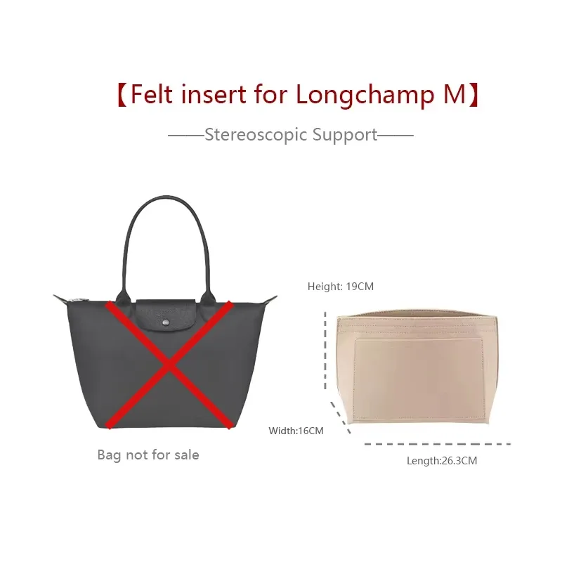 insert organisateur de sac pour longchamp mini dupont, sac en papier, rangement léger, support de sac étanche, accessoire
