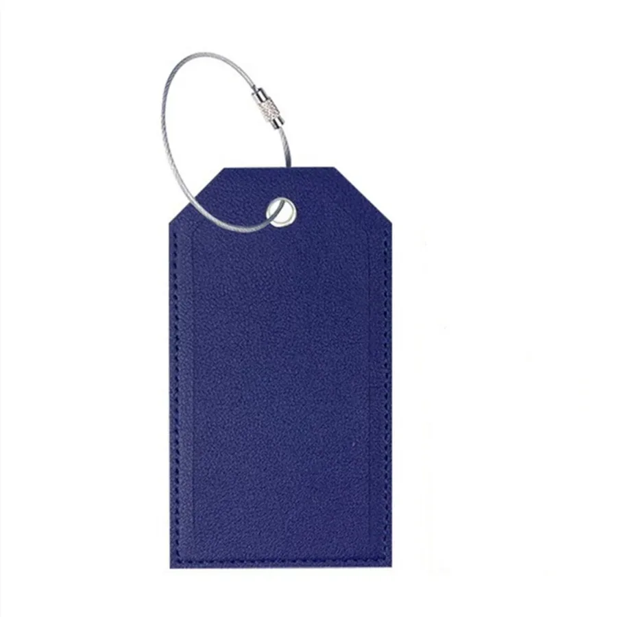 étiquette de bagage en cuir pu bloquant rfid, étiquettes de valise, étiquettes nominatives avec lanière en fil et carte en papier, accessoires de voyage sécurisés pour vacances