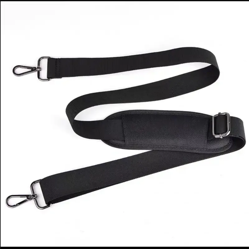 sangle de sac d'ordinateur en nylon pour hommes, 3.8cm de large, porte-documents, ceintures d'épaule à bandoulière, longues bandes réglables, noires
