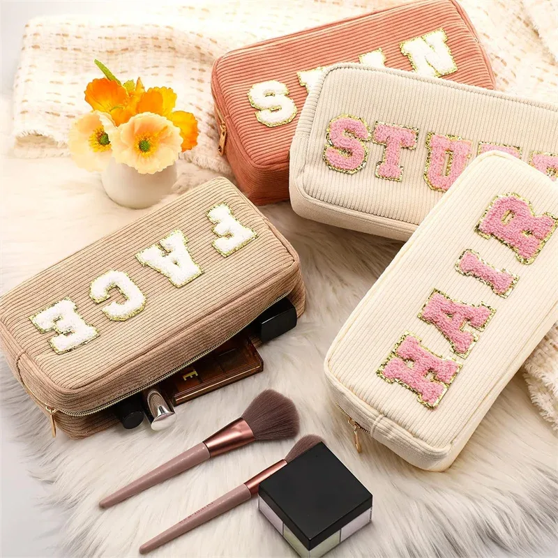1 pièce trousse de maquillage et de toilette de voyage, sac de rangement mignon pour outils de beauté et accessoires cosmétiques