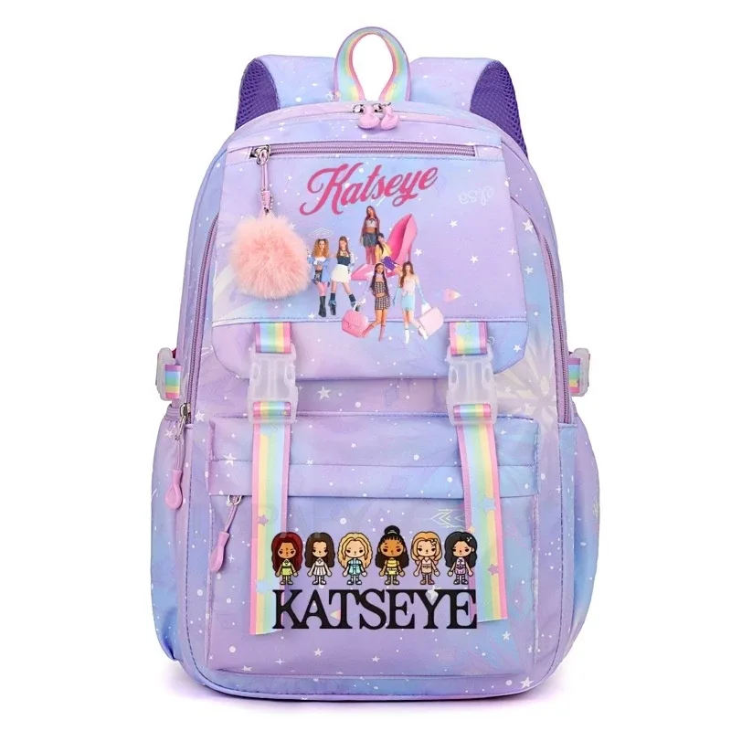 sacs d'école pour filles, sac à dos kpop katseye, sacs d'école décontractés à la mode pour adolescents, sac à dos léger pour étudiantes, sac à dos de voyage pour femmes