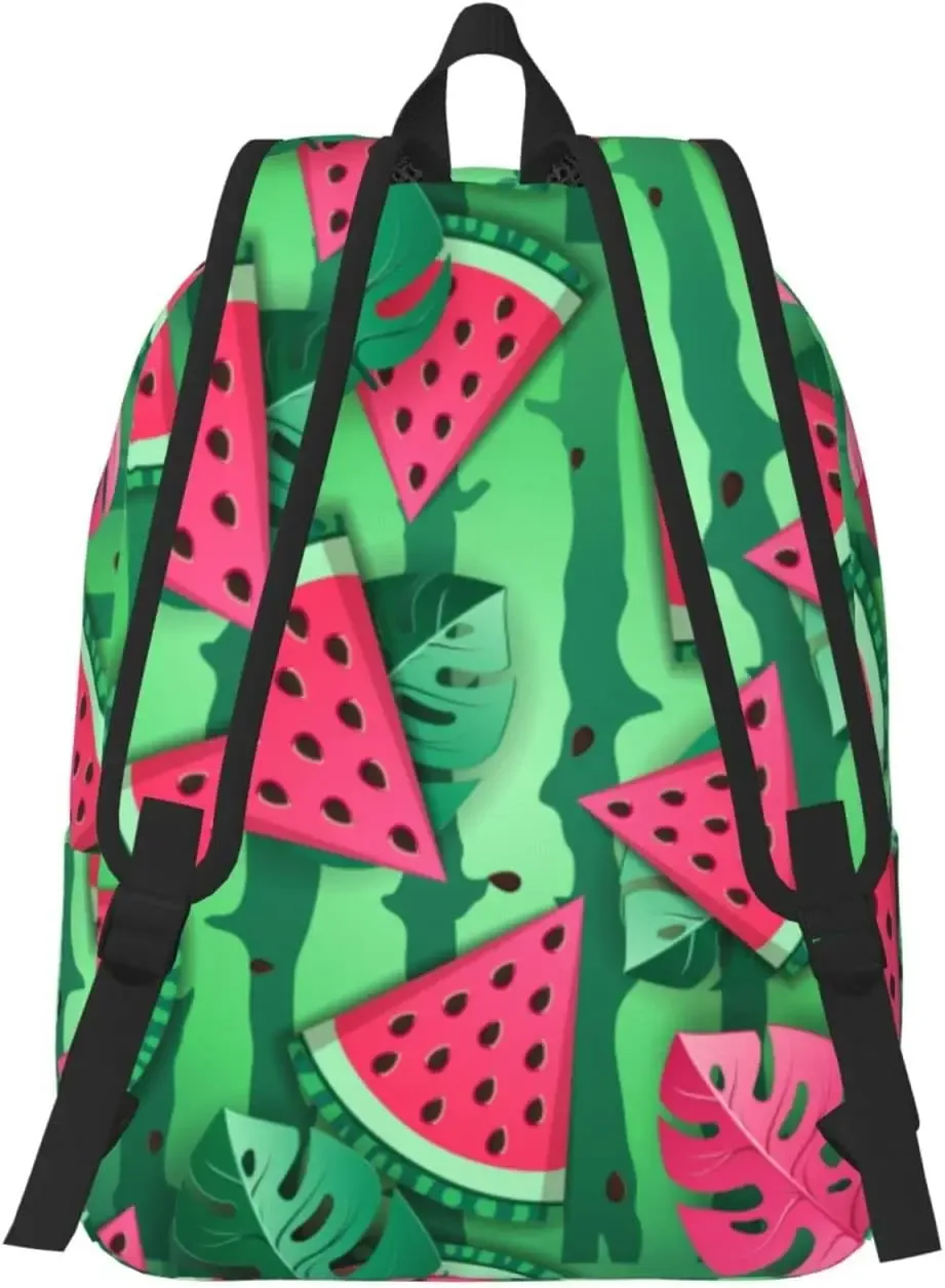 sac à dos en toile pour homme et femme, observateur, décontracté, tranches d'eau neutres et feuilles tropicales, pour ordinateur portable, voyage en plein air