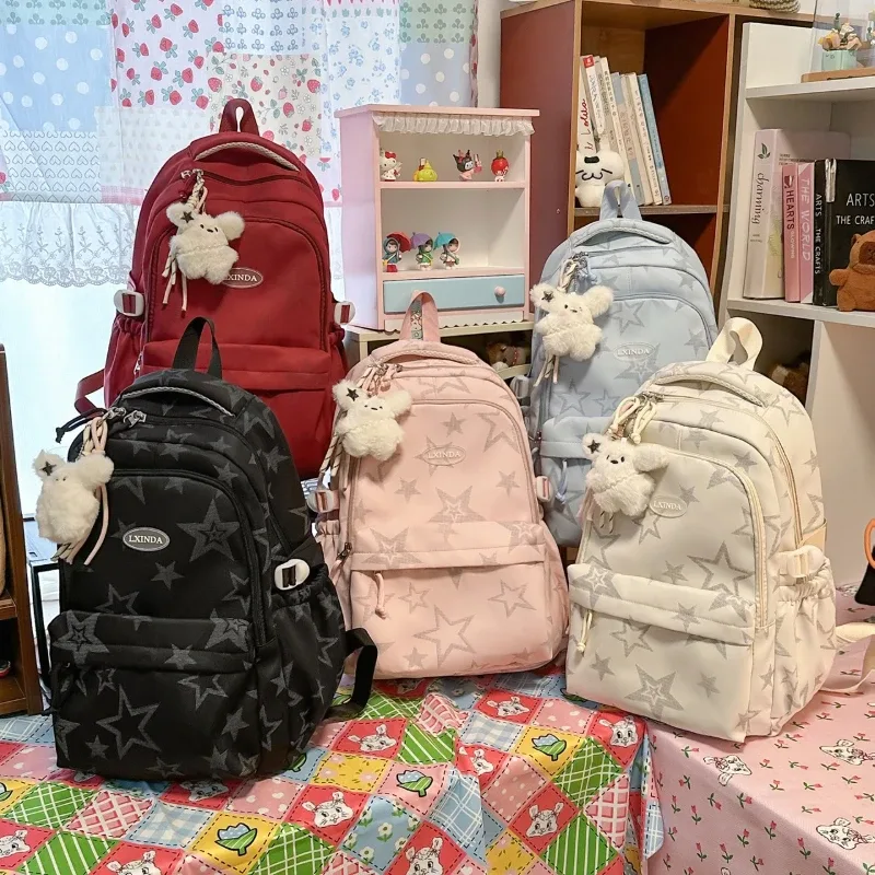sac à dos scolaire grande capacité pour filles, tendance et esthétique, pour l'université, sac à dos pour ordinateur portable, mochilas escolares