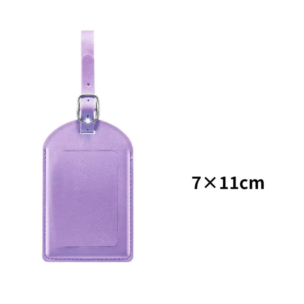 étiquettes de bagage en cuir pu de haute qualité, anti-perte, créatives, pour valise, étiquette d'adresse durable pour femme