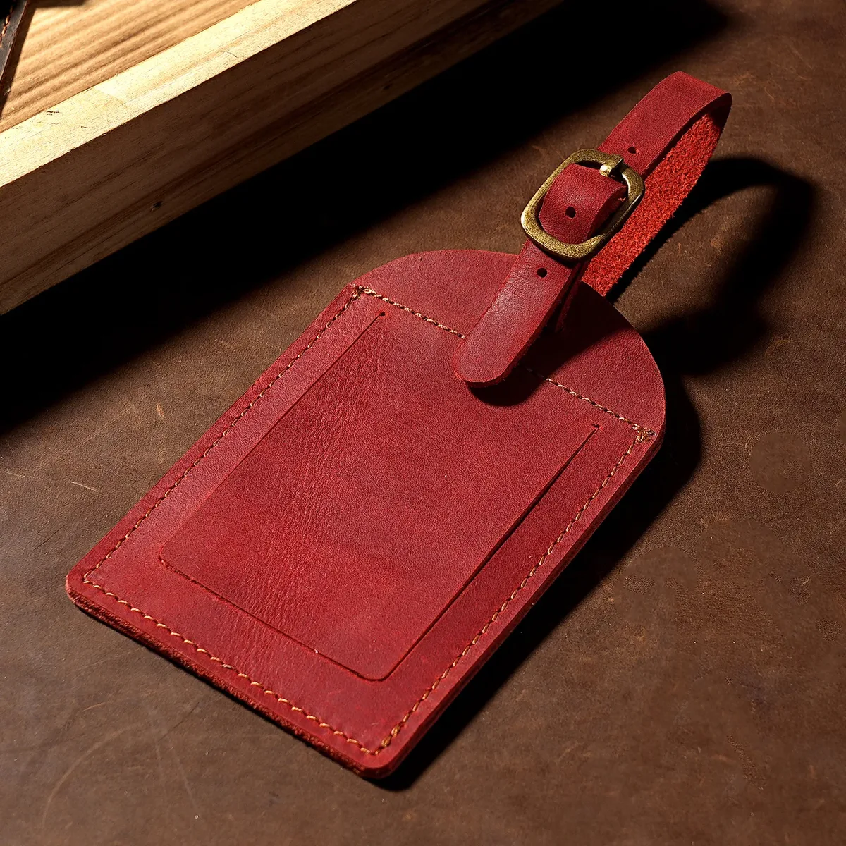 1 étiquette de bagage en cuir véritable pour femme et homme, accessoires de voyage, étiquettes de valise, étiquette nominative, d'adresse, pour bagages