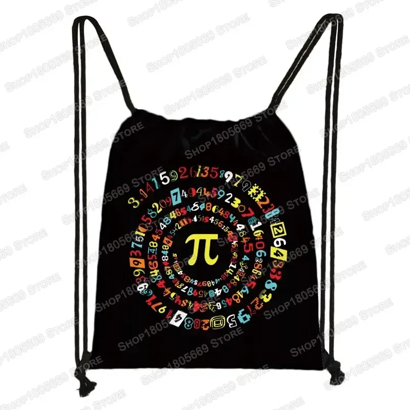 sac à dos magique cube imprimé avec cordon de serrage, sacs de rangement cubo magico pour voyage formule mathématique, sac à dos d'école pour garçons et filles, sac de jour pour enfants