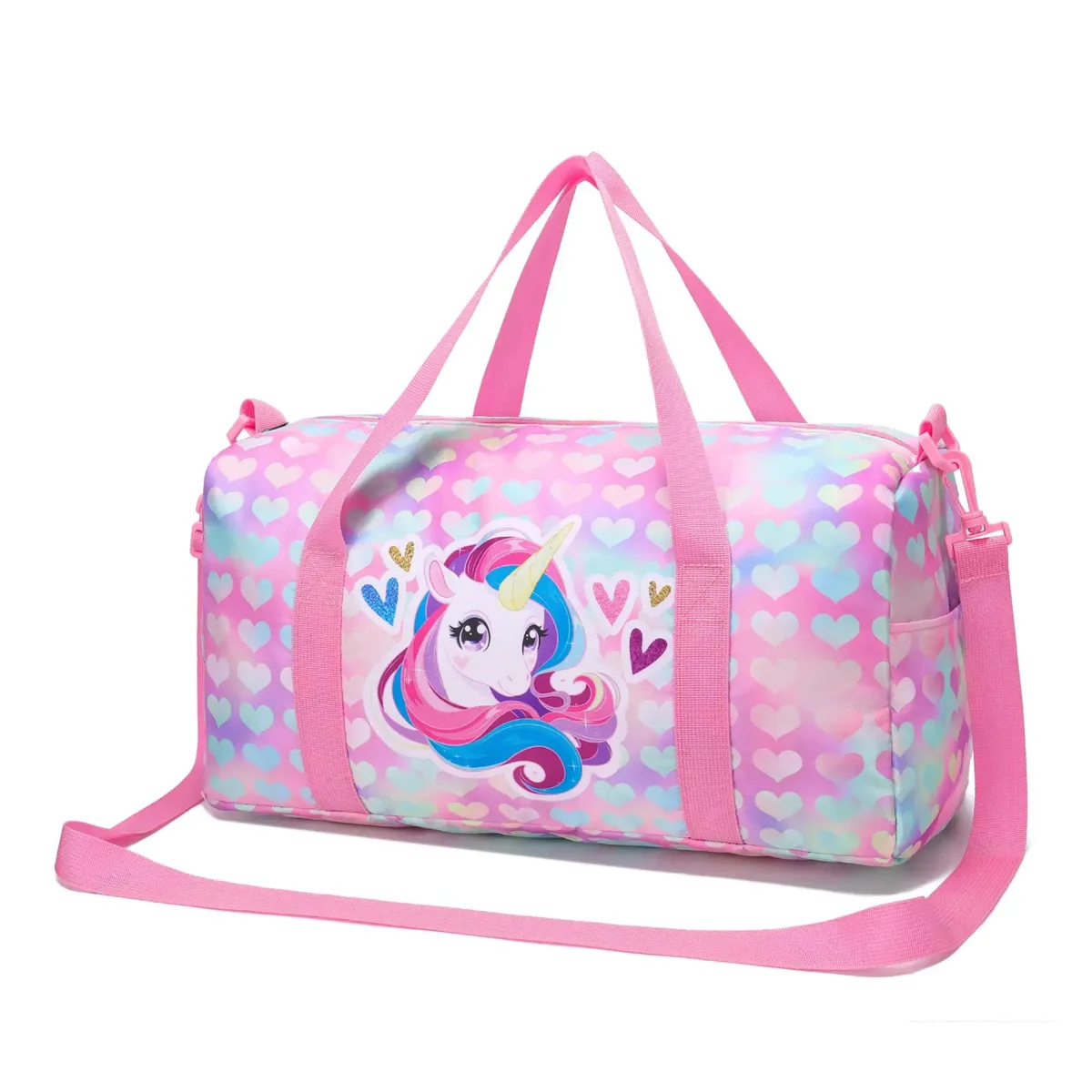sacs de voyage classiques licorne sirène imprimés en 3d, grande capacité, sac bandoulière en forme de baril, sacs de sport de plein air, sac de yoga et de gym