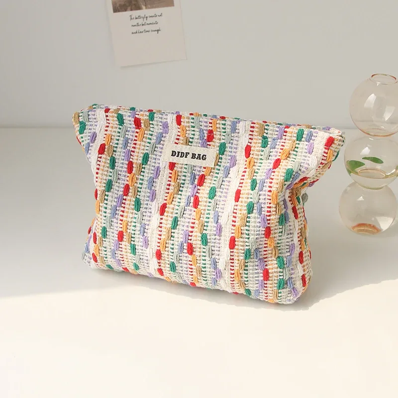 trousse de maquillage pour femmes, sac de rangement de rouge à lèvres cosmétique de grande capacité en fourrure verte, trousse de toilette de voyage, pochette pratique pratique