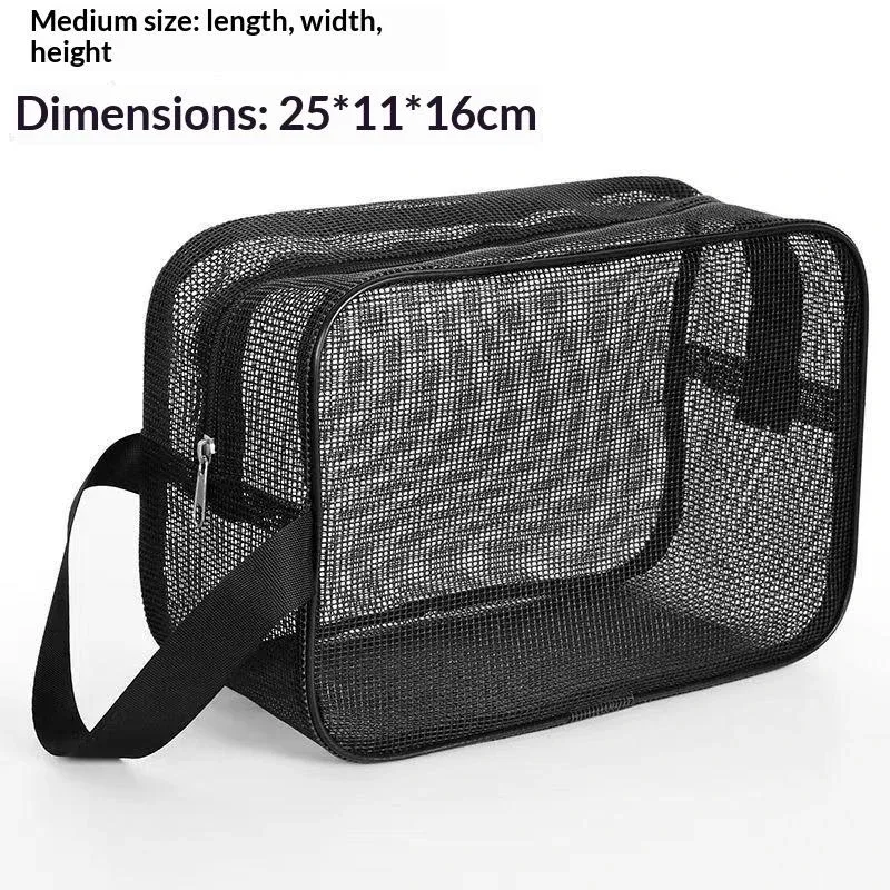 sac de douche en maille respirant, trousse de toilette portable, organisateur de cosmétiques pour la salle de sport, la natation, les voyages et l'usage quotidien des hommes.