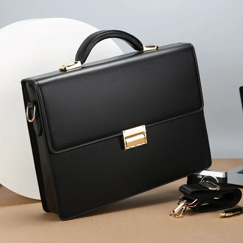 porte-documents pour hommes avec verrouillage par mot de passe, sac à main en pu pour hommes d'affaires, sac à documents de grande capacité, sac à bandoulière