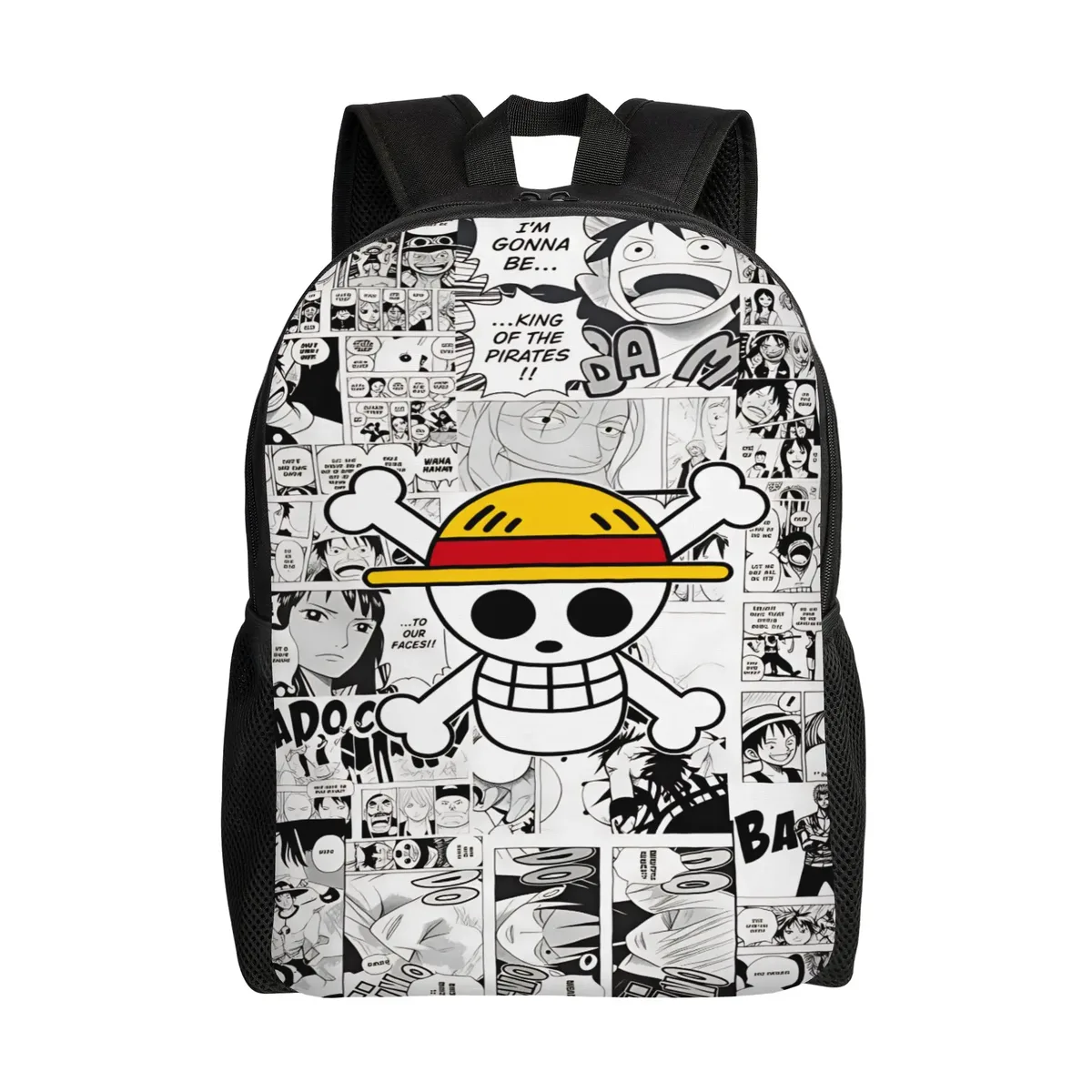 sac à dos one piece chopper pour femmes et hommes, sacs à dos de camping en polyester, sacs d'école imprimés streetwear, sac à dos
