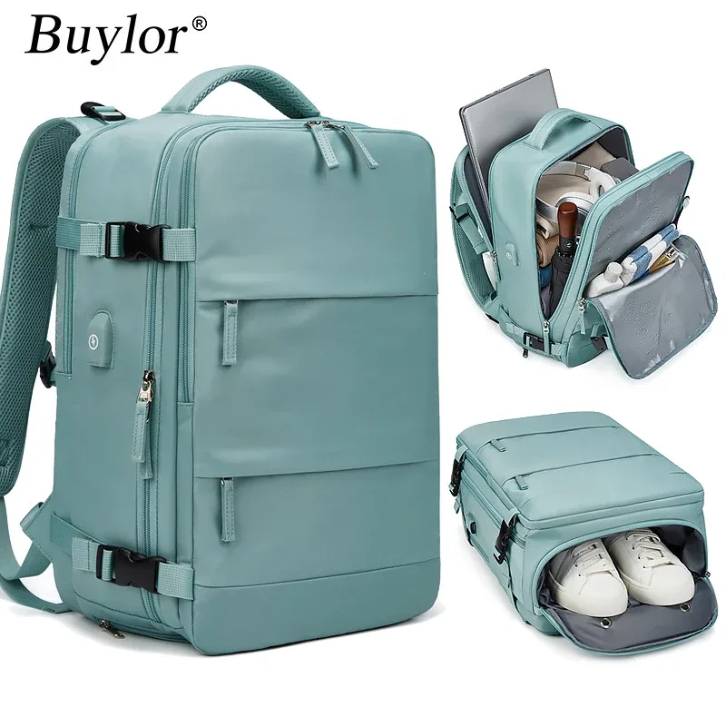 Buylor – sac à dos de voyage pour femmes, valise multifonction de grande capacité de 16 pouces, cartable avec chargeur USB, sac à bagages pour courte Distance