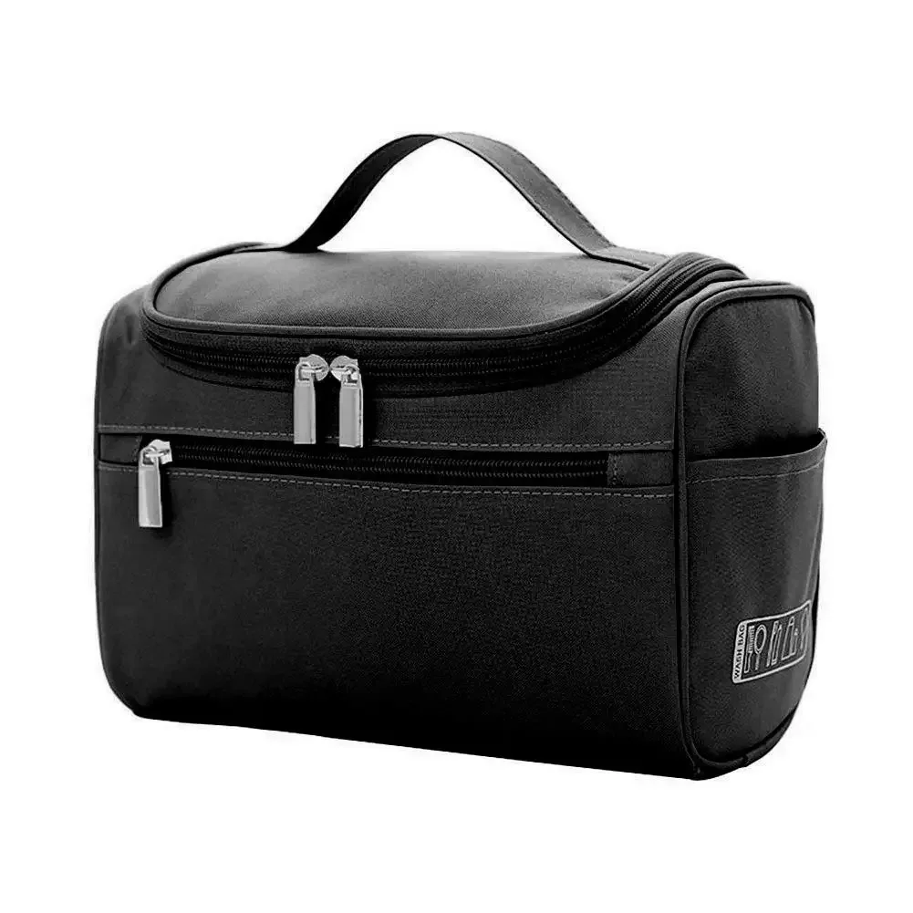 sac de maquillage imperméable avec crochet de suspension et plusieurs poches, sacs cosmétiques pour les essentiels de voyage, trousse de toilette pour femmes et hommes 