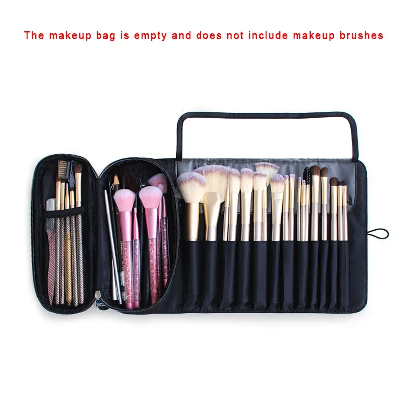 trousse de maquillage imperméable en nylon pour femme, sac à pinceaux cosmétiques, trousse de voyage, outils de pinceaux, sacs à roulettes