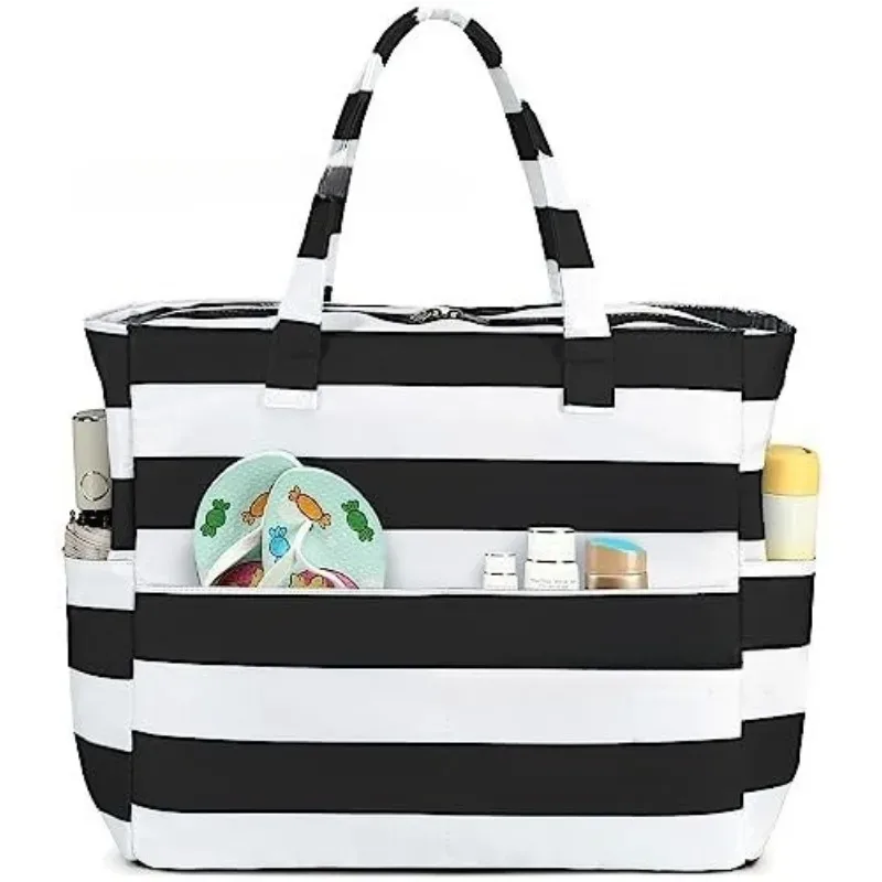 sac de plage grande capacité pour femmes, nouveau sac de voyage avec joli imprimé, organisateur portable à main pour les vacances