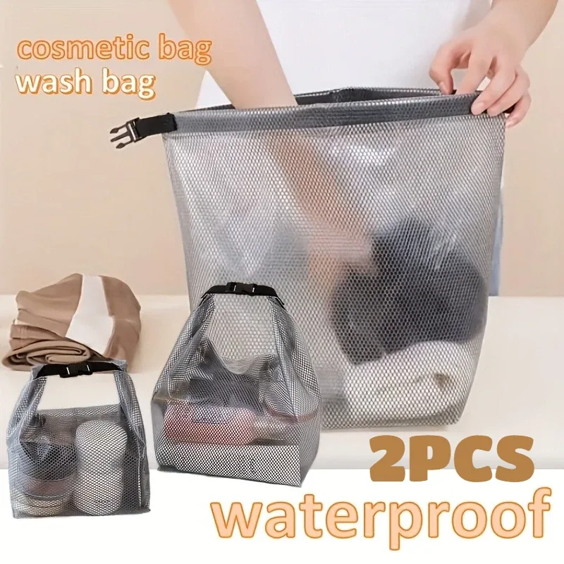 lot de 2 sacs de rangement étanches pour cosmétiques, vêtements de sport et de natation, pochette de voyage po