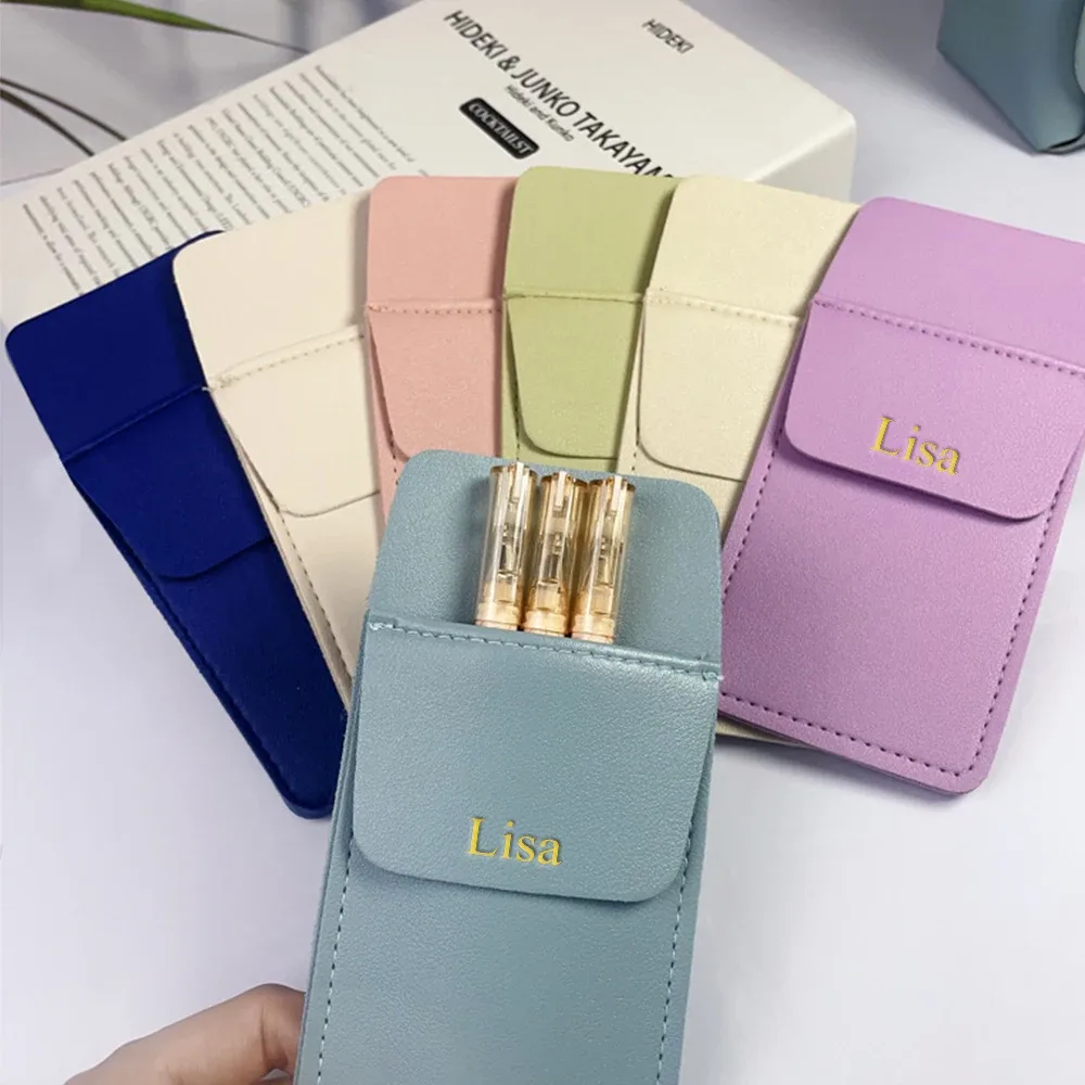 étui à stylos infirmier en cuir pu coloré moranti personnalisé avec nom, pochette double couche anti-fuite d'encre, étui de rangement pour stylos de blouse blanche