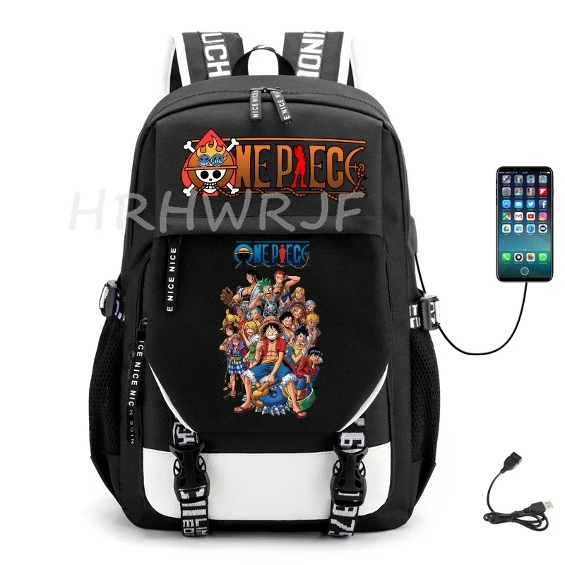 sac à dos one piece en nylon monkey d luffy pour femmes et hommes, sacs d'école décontractés pour voyage en plein air, sac à dos de randonnée, mochilas de sport