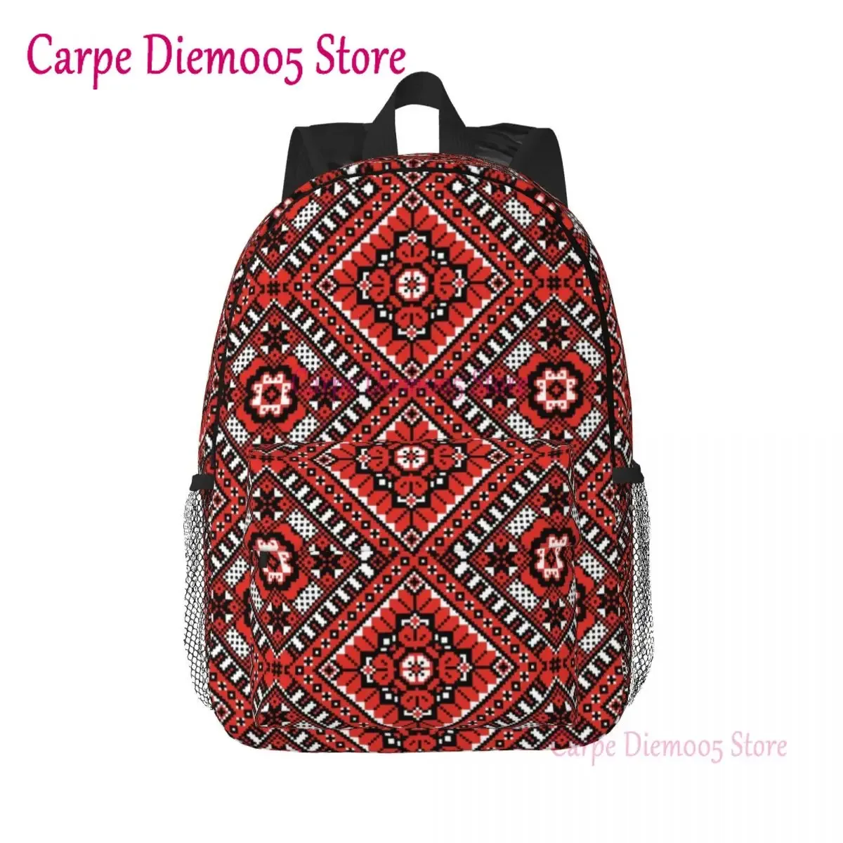 Sac à dos brodé d'ornement pour hommes et femmes, degré d'eau, école universitaire, sac Boho, sacs à livres d'impression, Ukraine 21e