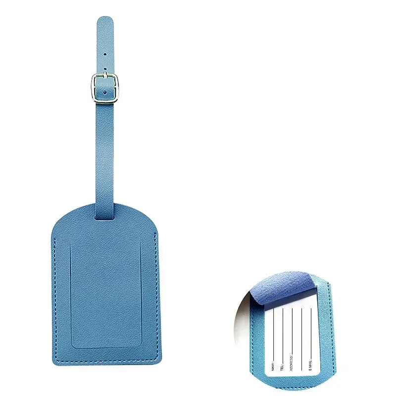 étiquette d'identification de bagage en cuir pu pour valise, porte-nom et adresse, accessoire de voyage pour femmes et hommes