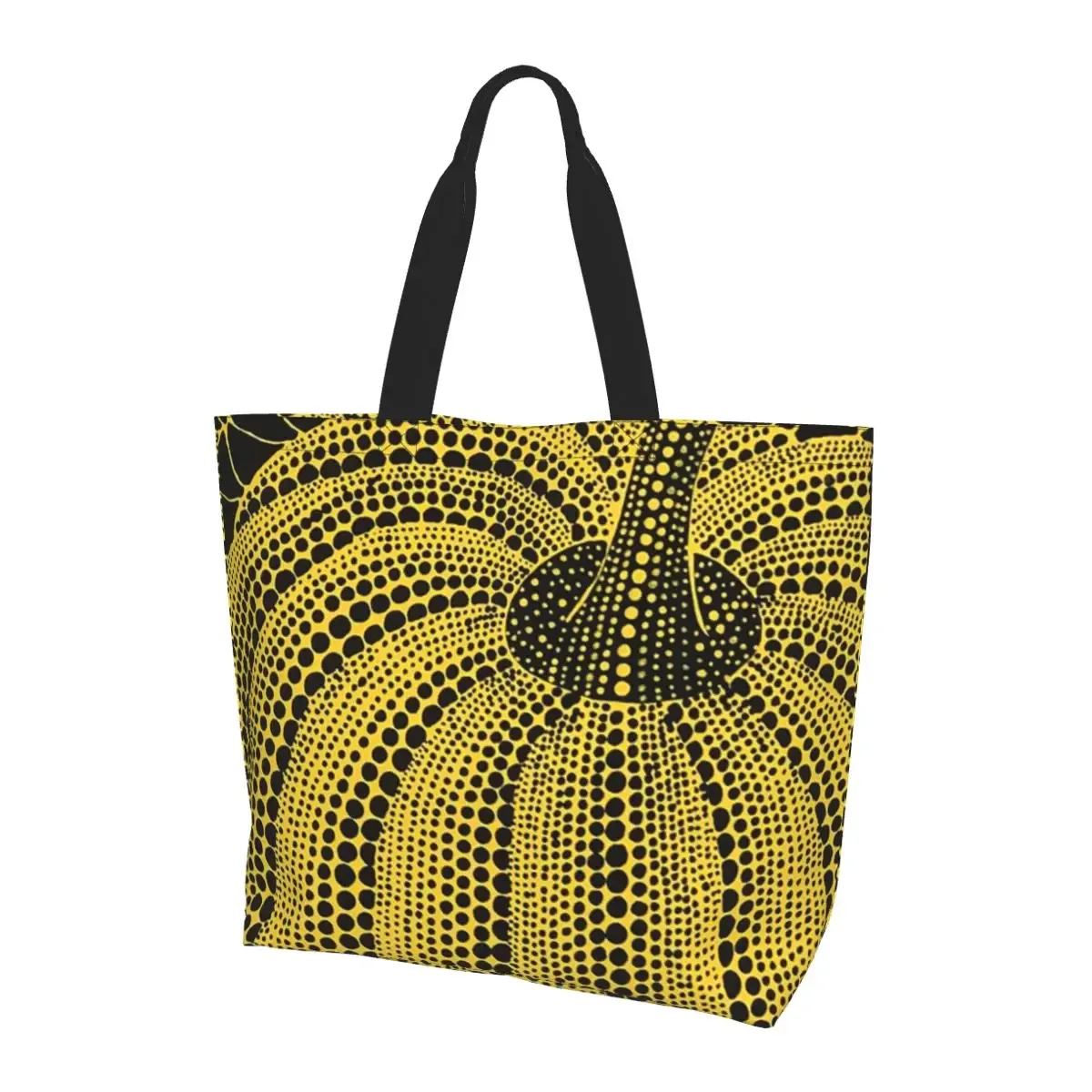 sac fourre-tout en toile avec peinture abstraite yayoi kusama, grande capacité, sac à bandoulière, sac de courses pour femmes