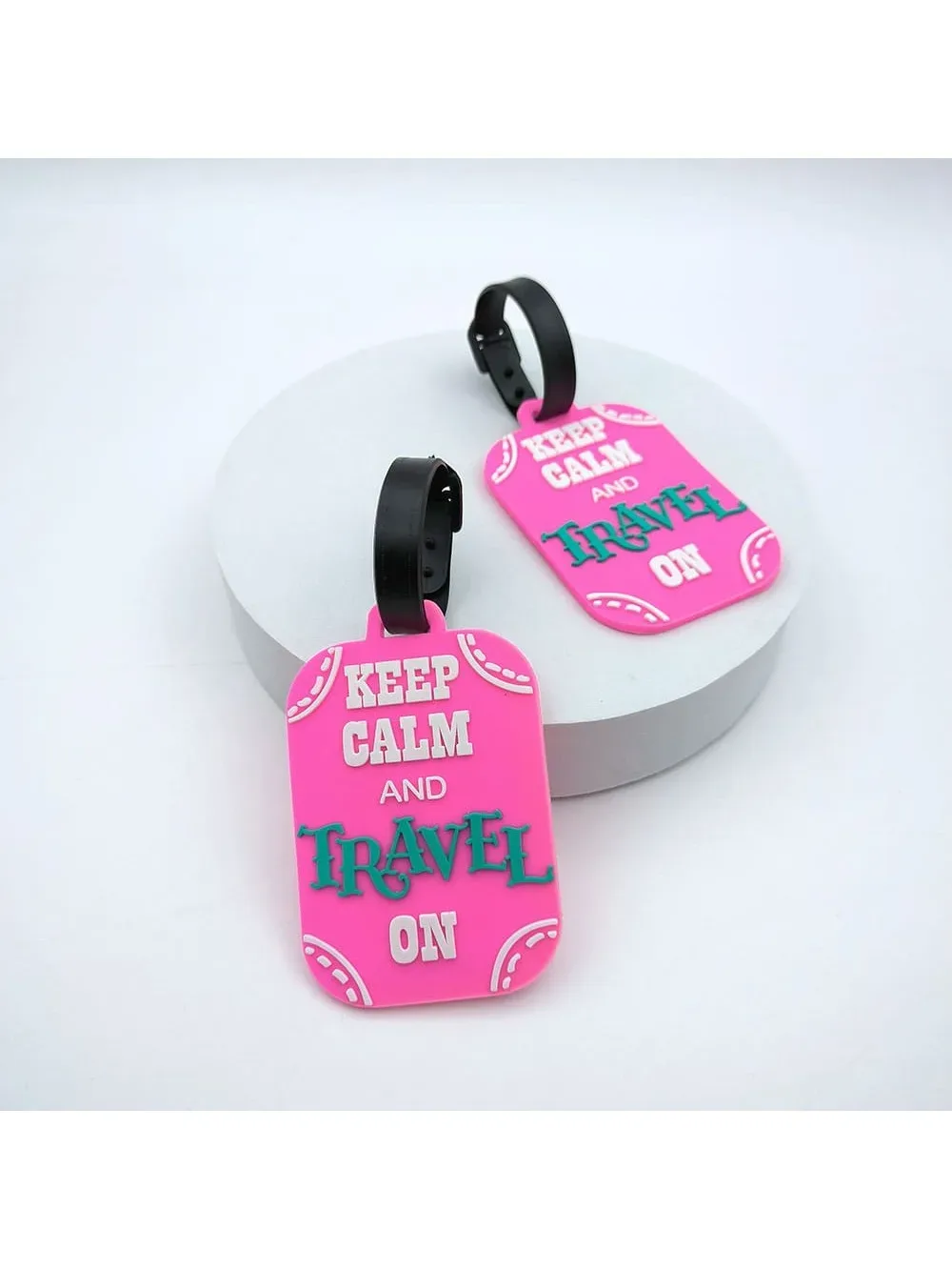 étiquettes de bagages amusantes en silicone, identificateurs de voyage avec carte nominative et sangle, étiquettes de sac durables pour valises, sacs à dos et affaires