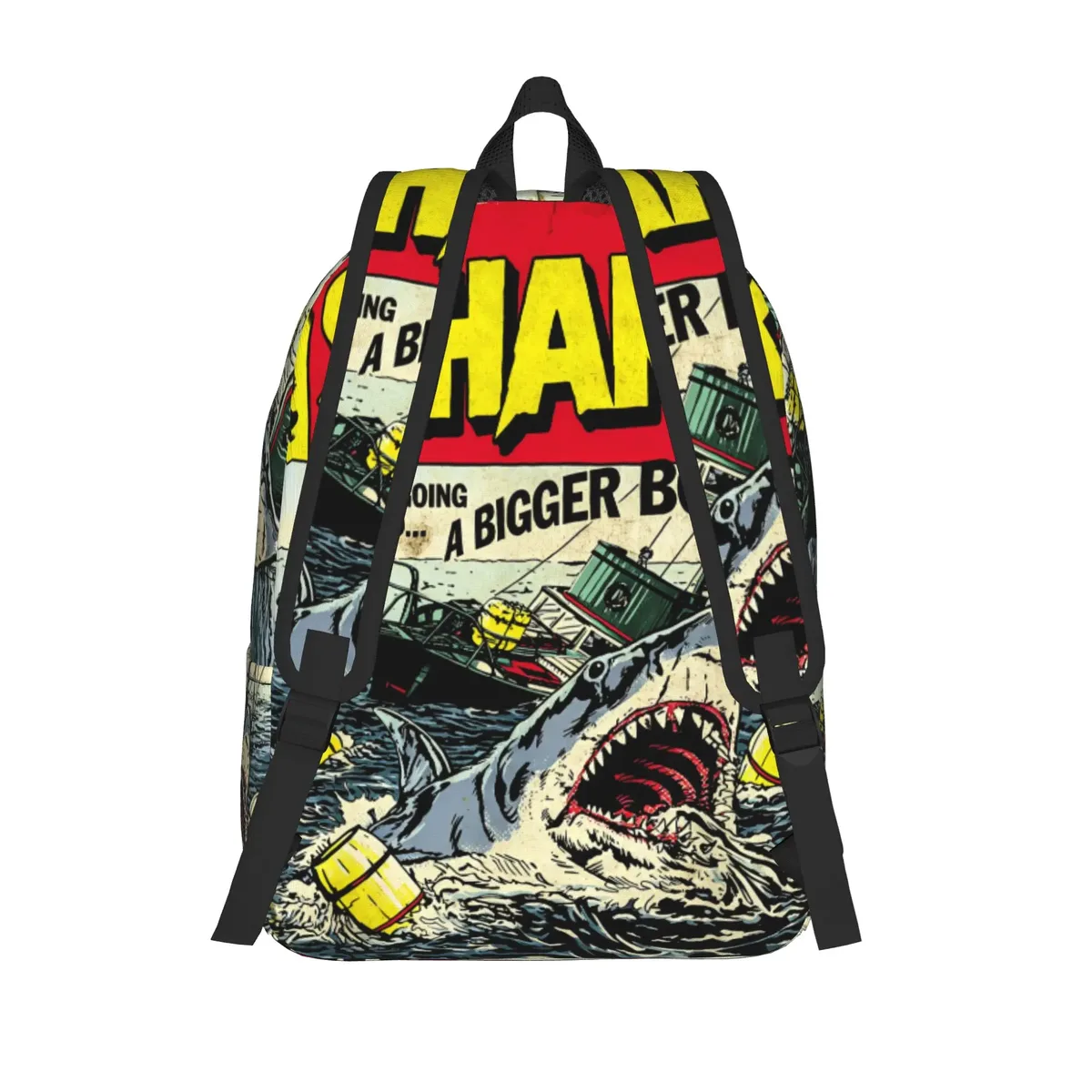 sac à dos classique avec affiche de film jaw-shark, sac à dos de sport, d'école, de travail, avec affiche de requin, sac à dos pour hommes et femmes, sacs en toile pour ordinateur portable