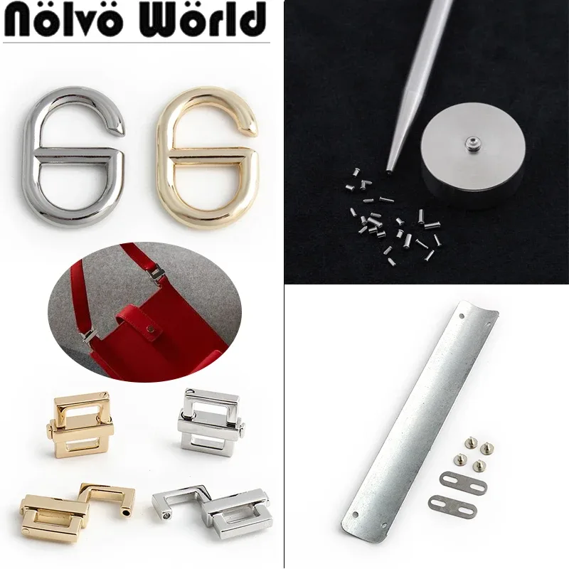 Outils d'installation de rivets métalliques pour sacs à main, poignée de sacs, crochet de plaque d'acier, sangle initiée réglable, accessoires de kit de réparation de structure, 6, 9