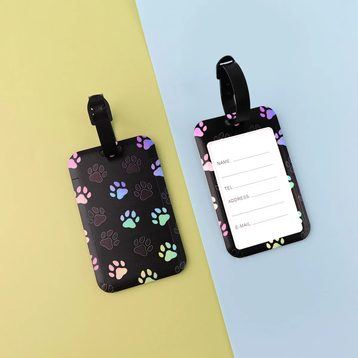 étiquette de bagage en plastique chats mignons, valise dinosaure, sac à dos, liste anti-perte, porte-carte d'identité, accessoires de bagages à la mode, cadeaux