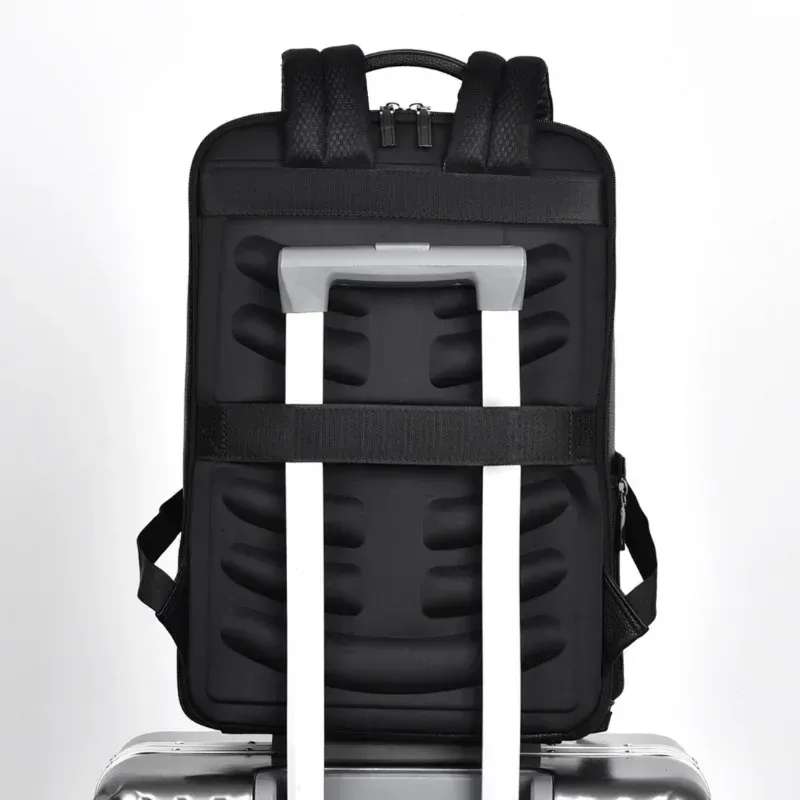 sac à dos exécutif hommes sacoche en cuir pu usb charge porte-documents bureau voyage ordinateur portable bureau affaires épaule sac à dos mâle