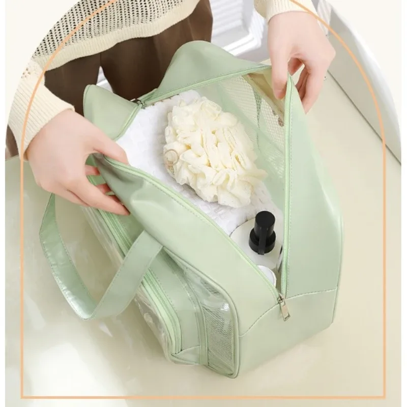 sac de lavage fitness à séparation humide et sèche, sac de rangement de voyage polyvalent, sac à cosmétiques portable en pu imperméable, 1 pièce, nouveau