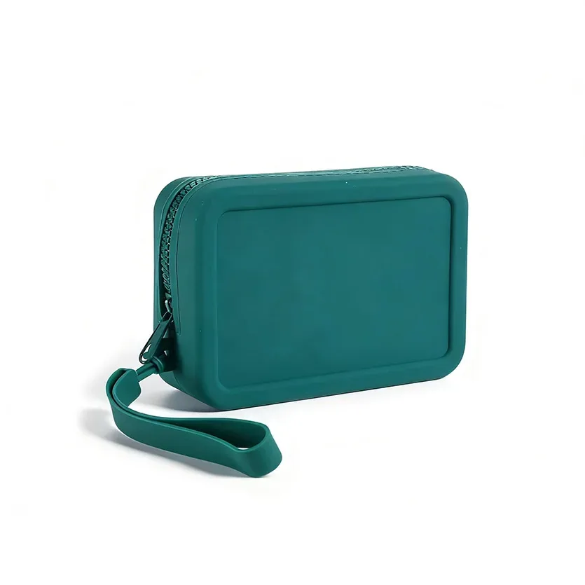pochette cosmétique en silicone souple, résistante à l'usure, facile à nettoyer, organiseur portable pour maquillage et articles de toilette, idéal pour les voyages quotidiens, cadeau pour les femmes et les amateurs de voyage