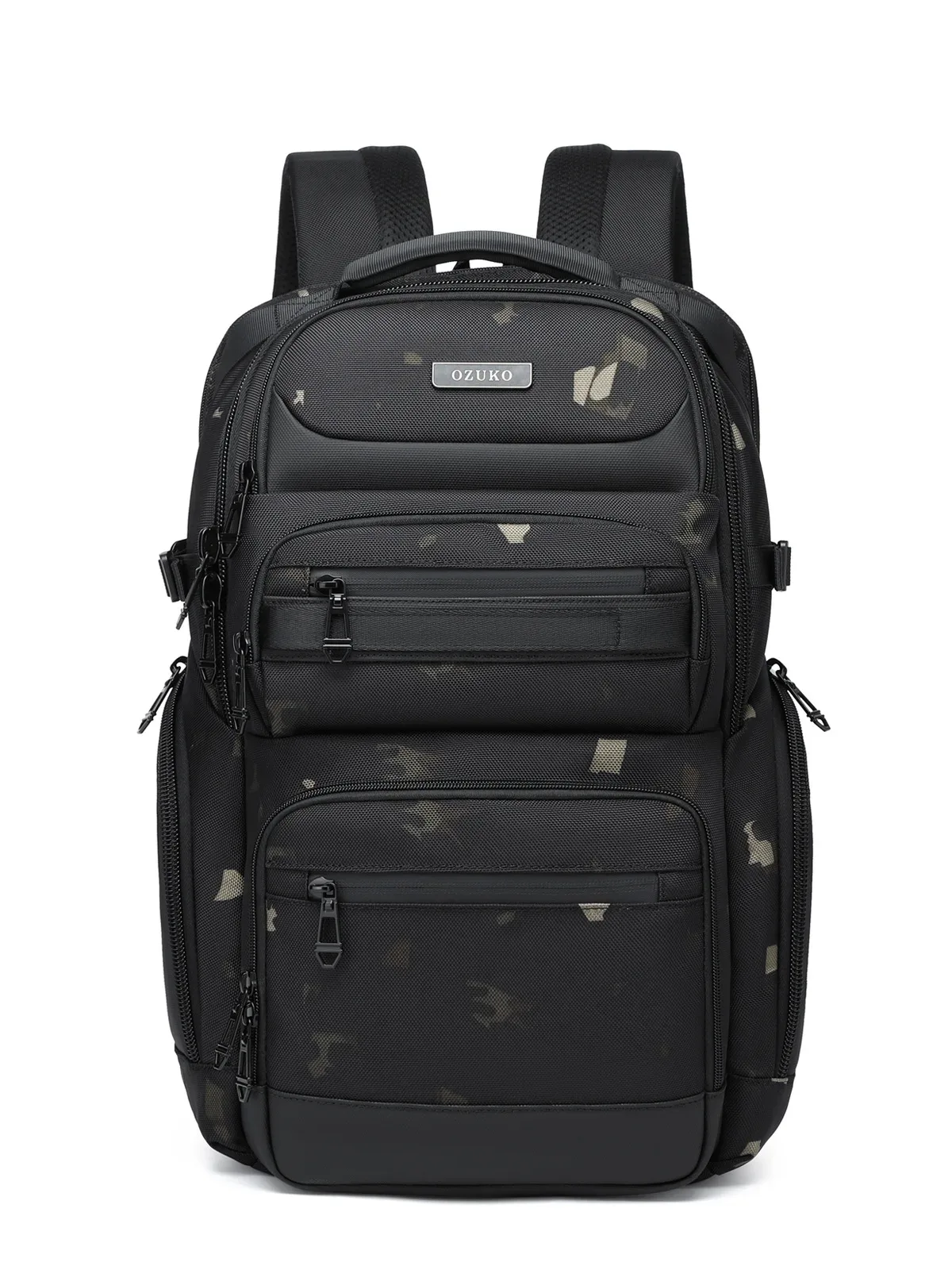 ozuko noir gris hommes sac à dos grande capacité 15.6 pouces sacs à dos d'ordinateur portable homme sac à main sac à dos en plein air sac à dos cartable